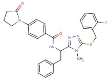 N-(1-{5-[(2-fluorobenzyl)thio]-4-methyl-4H-1,2,4-triazol-3-yl}-2-phenylethyl)-4-(2-oxo-1-pyrrolidinyl)benzamide