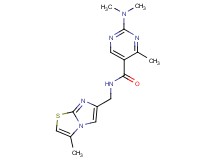 2-(dimethylamino)-4-methyl-N-[(3-methylimidazo[2,1-b][1,3]thiazol-6-yl)methyl]-5-pyrimidinecarboxamide
