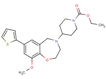 ethyl 4-[9-methoxy-7-(2-thienyl)-2,3-dihydro-1,4-benzoxazepin-4(5H)-yl]-1-piperidinecarboxylate