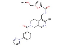 5-(methoxymethyl)-N-({3-methyl-7-[3-(1H-pyrazol-1-yl)benzoyl]-5,6,7,8-tetrahydro-2,7-naphthyridin-4-yl}methyl)-2-furamide