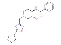 N-{(3R*,4R*)-1-[(5-cyclopentyl-1,2,4-oxadiazol-3-yl)methyl]-3-hydroxypiperidin-4-yl}pyridine-2-carboxamide
