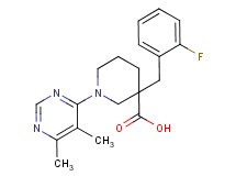 1-(5,6-dimethylpyrimidin-4-yl)-3-(2-fluorobenzyl)piperidine-3-carboxylic acid