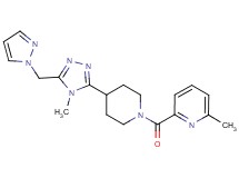 2-methyl-6-({4-[4-methyl-5-(1H-pyrazol-1-ylmethyl)-4H-1,2,4-triazol-3-yl]piperidin-1-yl}carbonyl)pyridine