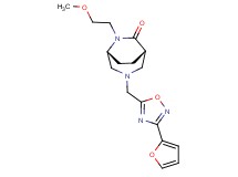 (1S*,5R*)-3-{[3-(2-furyl)-1,2,4-oxadiazol-5-yl]methyl}-6-(2-methoxyethyl)-3,6-diazabicyclo[3.2.2]nonan-7-one