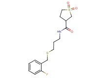 N-{3-[(2-fluorobenzyl)thio]propyl}tetrahydrothiophene-3-carboxamide 1,1-dioxide