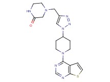 4-{[1-(1-thieno[2,3-d]pyrimidin-4-ylpiperidin-4-yl)-1H-1,2,3-triazol-4-yl]methyl}piperazin-2-one