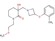 3-hydroxy-1-(2-methoxyethyl)-3-{[3-(2-methylphenoxy)azetidin-1-yl]methyl}piperidin-2-one