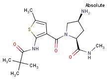 (4S)-4-amino-1-({2-[(2,2-dimethylpropanoyl)amino]-5-methyl-3-thienyl}carbonyl)-N-methyl-L-prolinamide