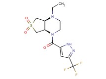 (4aR*,7aS*)-1-ethyl-4-{[3-(trifluoromethyl)-1H-pyrazol-5-yl]carbonyl}octahydrothieno[3,4-b]pyrazine 6,6-dioxide
