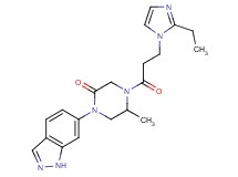 4-[3-(2-ethyl-1H-imidazol-1-yl)propanoyl]-1-(1H-indazol-6-yl)-5-methyl-2-piperazinone