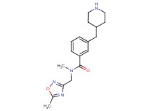 N-methyl-N-[(5-methyl-1,2,4-oxadiazol-3-yl)methyl]-3-(4-piperidinylmethyl)benzamide