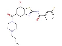 3-fluoro-N-{7-oxo-5-[(4-propyl-1-piperazinyl)carbonyl]-4,5,6,7-tetrahydro-1,3-benzothiazol-2-yl}benzamide