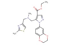 ethyl 1-(2,3-dihydro-1,4-benzodioxin-6-yl)-5-({methyl[(2-methyl-1,3-thiazol-4-yl)methyl]amino}methyl)-1H-pyrazole-4-carboxylate