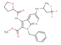 methyl 1-benzyl-3-[(tetrahydro-2-furanylcarbonyl)amino]-5-[(3,3,3-trifluoro-1-methylpropyl)amino]-1H-pyrrolo[2,3-b]pyridine-2-carboxylate