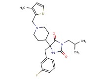 5-(3-fluorobenzyl)-3-isobutyl-5-{1-[(3-methyl-2-thienyl)methyl]-4-piperidinyl}-2,4-imidazolidinedione