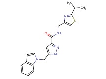 5-(1H-indol-1-ylmethyl)-N-[(2-isopropyl-1,3-thiazol-4-yl)methyl]-1H-pyrazole-3-carboxamide