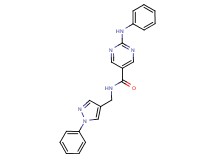 2-anilino-N-[(1-phenyl-1H-pyrazol-4-yl)methyl]-5-pyrimidinecarboxamide