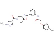 1-ethyl-N-{[5-methyl-2-(3-{[(4-methylphenoxy)acetyl]amino}phenyl)-1,3-oxazol-4-yl]methyl}-1H-pyrazole-4-carboxamide