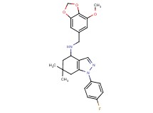 1-(4-fluorophenyl)-N-[(7-methoxy-1,3-benzodioxol-5-yl)methyl]-6,6-dimethyl-4,5,6,7-tetrahydro-1H-indazol-4-amine