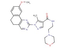 1-(9-methoxy-5,6-dihydrobenzo[h]quinazolin-2-yl)-5-methyl-N-[2-(4-morpholinyl)ethyl]-1H-pyrazole-4-carboxamide
