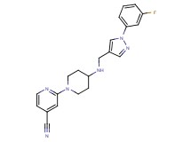 2-[4-({[1-(3-fluorophenyl)-1H-pyrazol-4-yl]methyl}amino)piperidin-1-yl]isonicotinonitrile