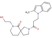 7-(2-hydroxyethyl)-2-[3-(2-methyl-1H-indol-1-yl)propanoyl]-2,7-diazaspiro[4.5]decan-6-one