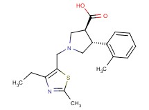 (3S*,4R*)-1-[(4-ethyl-2-methyl-1,3-thiazol-5-yl)methyl]-4-(2-methylphenyl)pyrrolidine-3-carboxylic acid