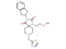3-(2,3-dihydro-1H-inden-2-yl)-1-(2-methoxyethyl)-8-(1,3-thiazol-2-ylmethyl)-1,3,8-triazaspiro[4.5]decane-2,4-dione