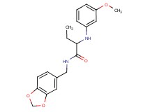 N-(1,3-benzodioxol-5-ylmethyl)-2-[(3-methoxyphenyl)amino]butanamide