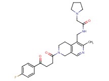 N-({7-[4-(4-fluorophenyl)-4-oxobutanoyl]-3-methyl-5,6,7,8-tetrahydro-2,7-naphthyridin-4-yl}methyl)-2-(1-pyrrolidinyl)acetamide