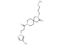 2-(3-methoxypropyl)-8-[3-(4-methyl-1H-pyrazol-1-yl)propanoyl]-2,8-diazaspiro[4.5]decan-3-one