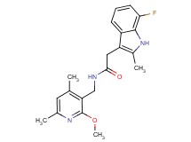 2-(7-fluoro-2-methyl-1H-indol-3-yl)-N-[(2-methoxy-4,6-dimethyl-3-pyridinyl)methyl]acetamide