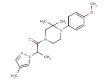 1-(4-methoxyphenyl)-2,2-dimethyl-4-[2-(4-methyl-1H-pyrazol-1-yl)propanoyl]piperazine