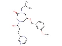 1-isobutyl-6-[(3-methoxybenzyl)oxy]-4-[3-(2-pyrazinyl)propanoyl]-1,4-diazepan-2-one