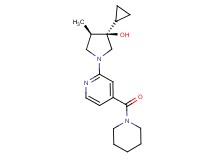 (3R*,4R*)-3-cyclopropyl-4-methyl-1-[4-(1-piperidinylcarbonyl)-2-pyridinyl]-3-pyrrolidinol
