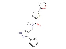N-methyl-N-[(3-phenyl-1H-pyrazol-4-yl)methyl]-5-(tetrahydro-2-furanyl)-2-thiophenecarboxamide