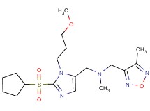 1-[2-(cyclopentylsulfonyl)-1-(3-methoxypropyl)-1H-imidazol-5-yl]-N-methyl-N-[(4-methyl-1,2,5-oxadiazol-3-yl)methyl]methanamine