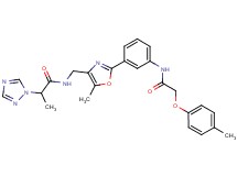 N-{[5-methyl-2-(3-{[(4-methylphenoxy)acetyl]amino}phenyl)-1,3-oxazol-4-yl]methyl}-2-(1H-1,2,4-triazol-1-yl)propanamide