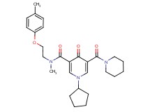 1-cyclopentyl-N-methyl-N-[2-(4-methylphenoxy)ethyl]-4-oxo-5-(1-piperidinylcarbonyl)-1,4-dihydro-3-pyridinecarboxamide