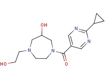 1-[(2-cyclopropylpyrimidin-5-yl)carbonyl]-4-(2-hydroxyethyl)-1,4-diazepan-6-ol