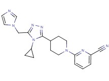 6-{4-[4-cyclopropyl-5-(1H-imidazol-1-ylmethyl)-4H-1,2,4-triazol-3-yl]piperidin-1-yl}pyridine-2-carbonitrile