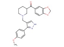 1,3-benzodioxol-5-yl(1-{[3-(4-methoxyphenyl)-1H-pyrazol-4-yl]methyl}-3-piperidinyl)methanone