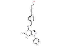 4-(4-{[(6,6-dimethyl-1-phenyl-4,5,6,7-tetrahydro-1H-indazol-4-yl)amino]methyl}phenyl)-3-butyn-1-ol