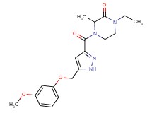 1-ethyl-4-({5-[(3-methoxyphenoxy)methyl]-1H-pyrazol-3-yl}carbonyl)-3-methylpiperazin-2-one