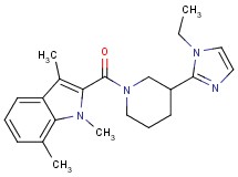 2-{[3-(1-ethyl-1H-imidazol-2-yl)piperidin-1-yl]carbonyl}-1,3,7-trimethyl-1H-indole