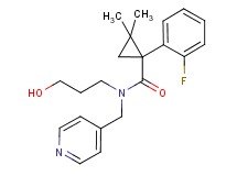 1-(2-fluorophenyl)-N-(3-hydroxypropyl)-2,2-dimethyl-N-(pyridin-4-ylmethyl)cyclopropanecarboxamide