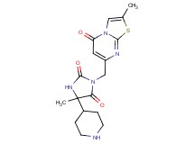 5-methyl-3-[(2-methyl-5-oxo-5H-[1,3]thiazolo[3,2-a]pyrimidin-7-yl)methyl]-5-(4-piperidinyl)-2,4-imidazolidinedione hydrochloride