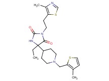 5-ethyl-3-[2-(4-methyl-1,3-thiazol-5-yl)ethyl]-5-{1-[(3-methyl-2-thienyl)methyl]-4-piperidinyl}-2,4-imidazolidinedione