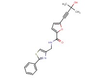5-(3-hydroxy-3-methylbut-1-yn-1-yl)-N-[(2-phenyl-1,3-thiazol-4-yl)methyl]-2-furamide