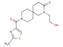 2-(2-hydroxyethyl)-9-[(2-methyl-1,3-thiazol-4-yl)carbonyl]-2,9-diazaspiro[5.5]undecan-3-one